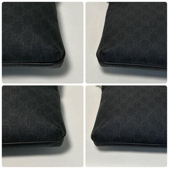 Authentic Gucci GG Plus Large Crossbody Bag Messenger Web Canvas Black Mens - Picture 7 of 11